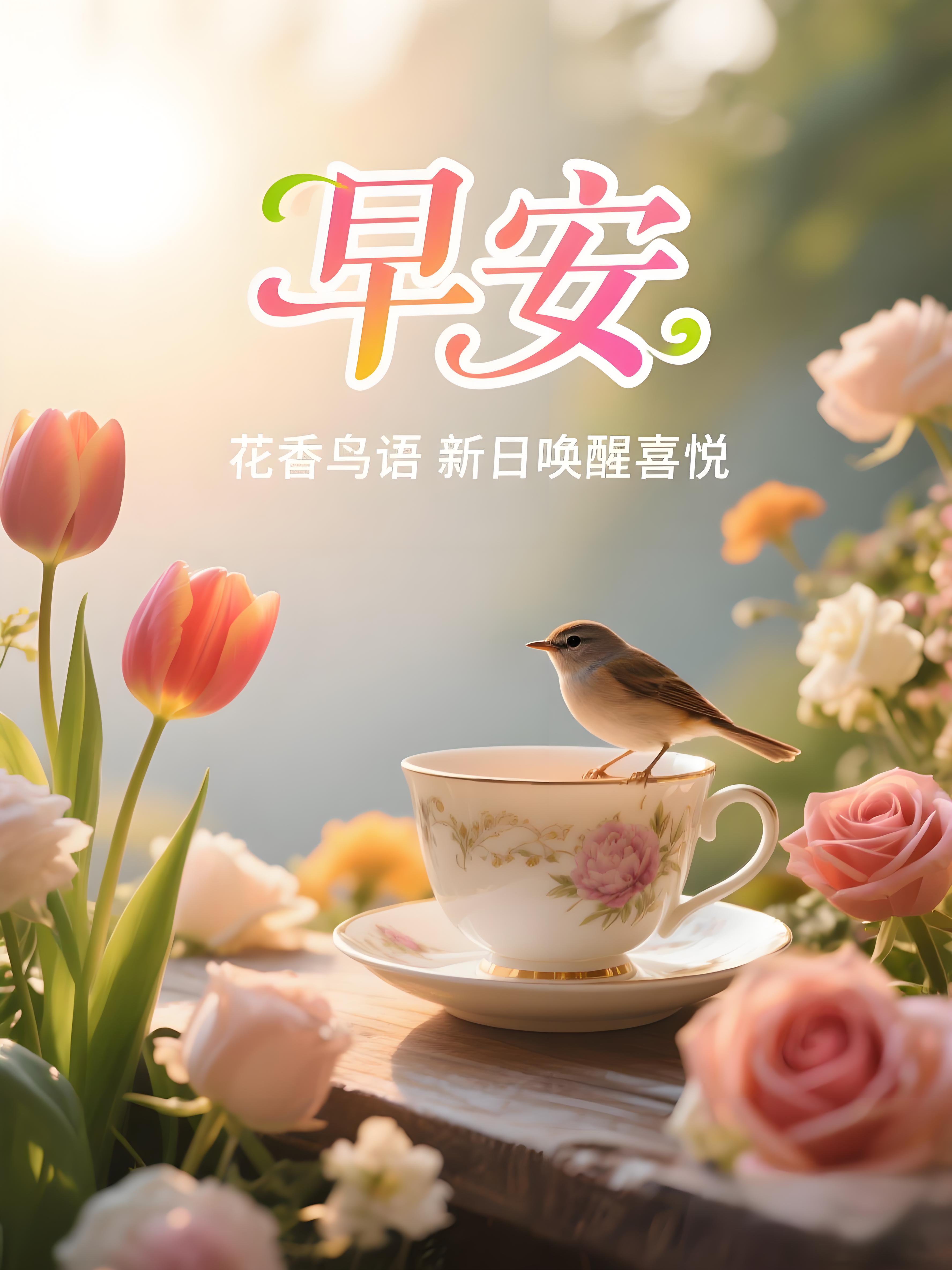 早上好,漂亮的早安祝福问候图片,愿健康平安幸福