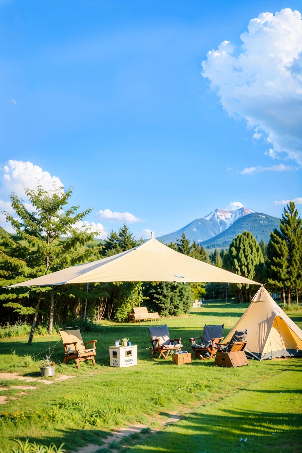 户外露营能远离城市的喧嚣,沉浸在大自然的怀抱中