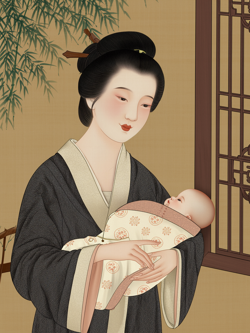 奶妈不仅仅是一个职业,更是家庭的古代婴儿古代母亲抱着婴儿图片古代