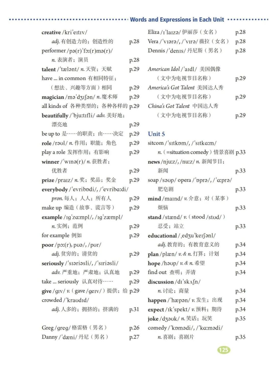 人教版八年级上册英语单词表所有汇总必备