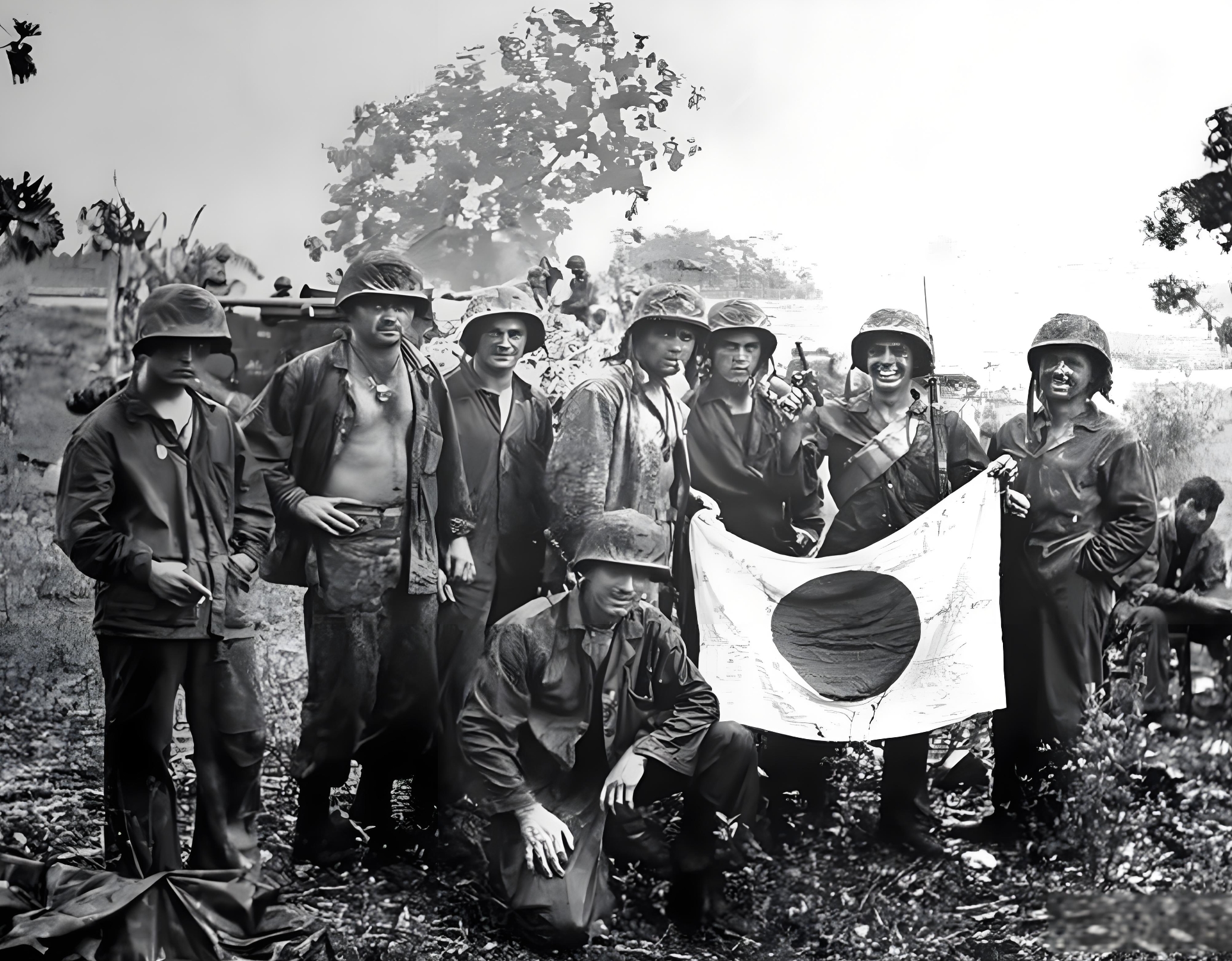 1944年,塞班岛战役中,日本飞机在空中遭盟军重创.