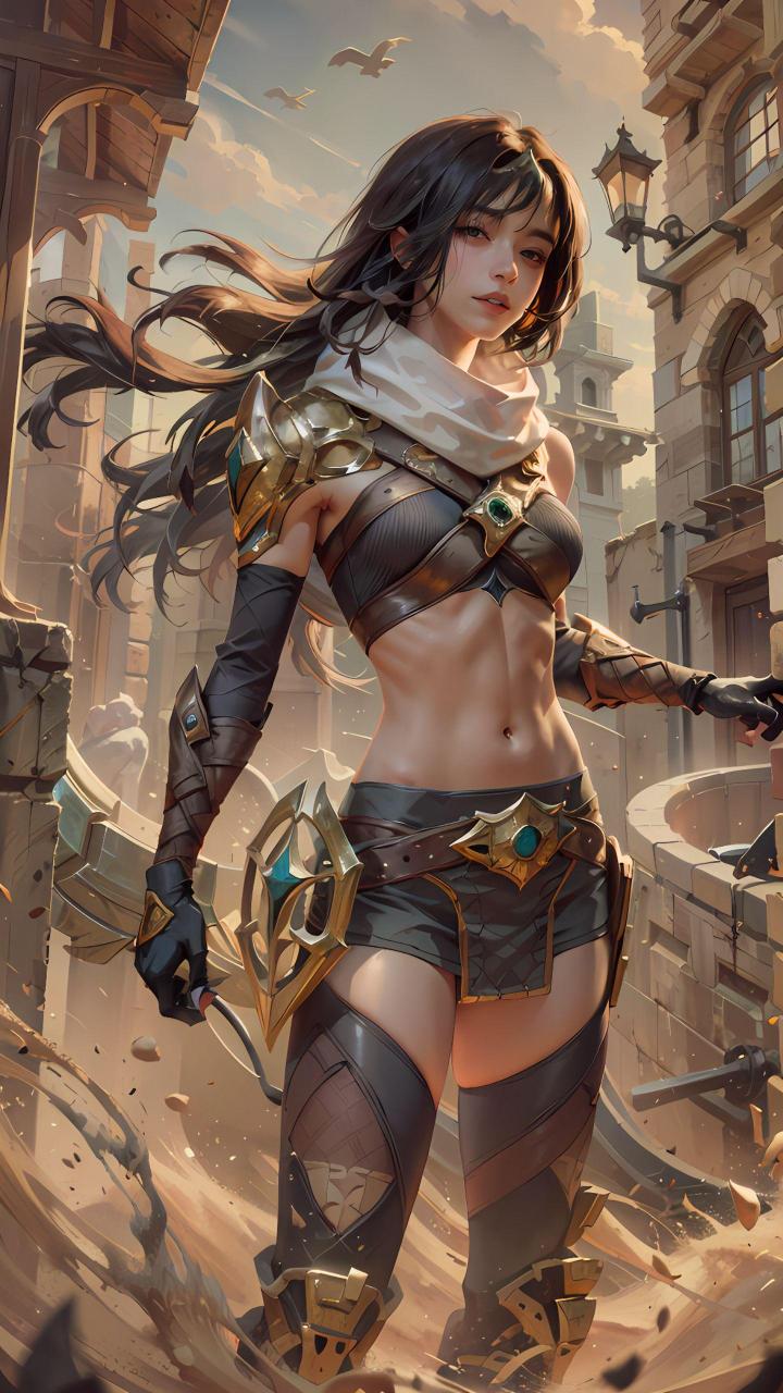 有八块腹肌,这就是战争女神"希维尔".怪不得,敢出门,战斗力爆表.