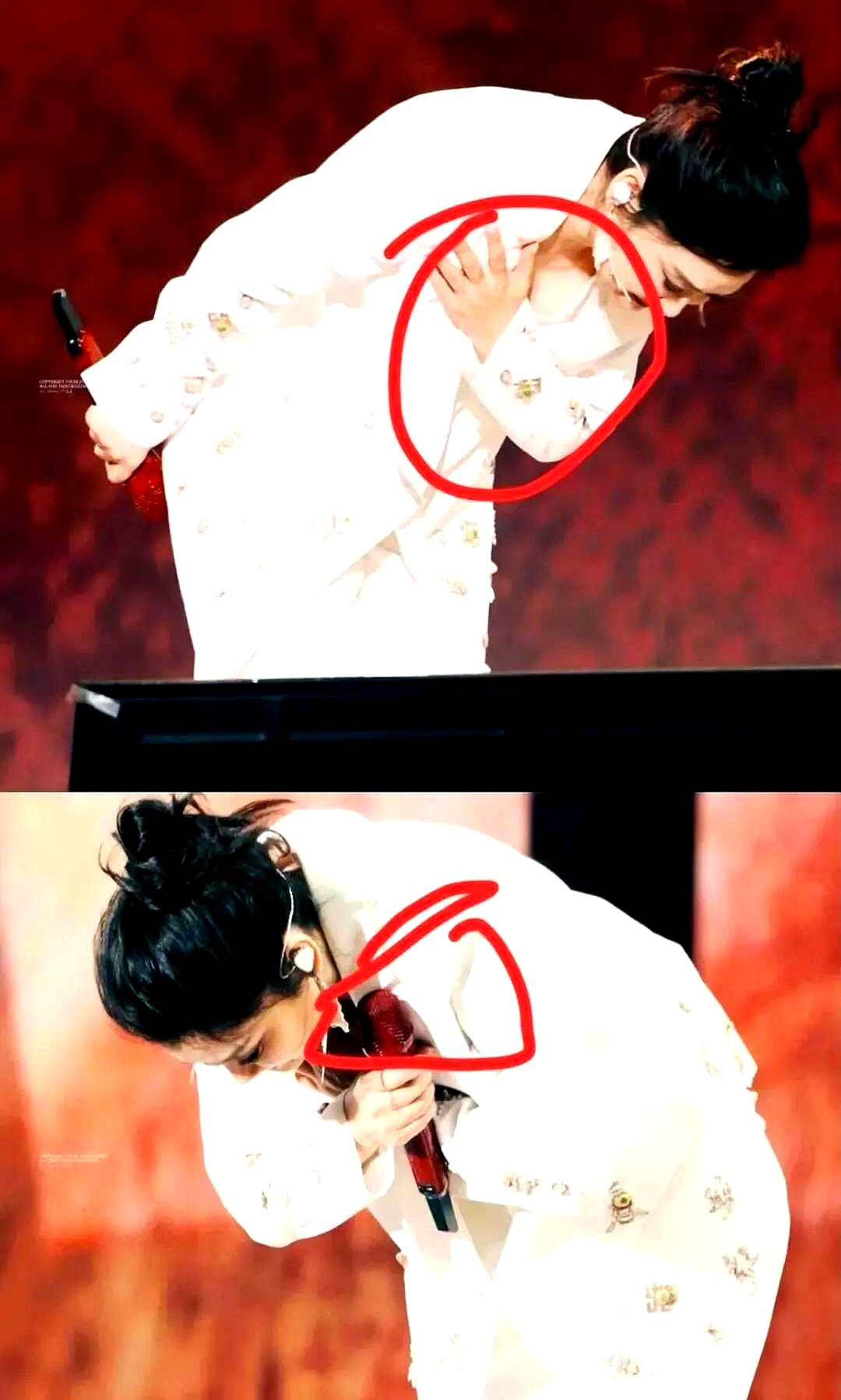 青岛演唱会现场,玲花望着密密麻麻的观众,突然笔直弯腰九十度:"谢谢