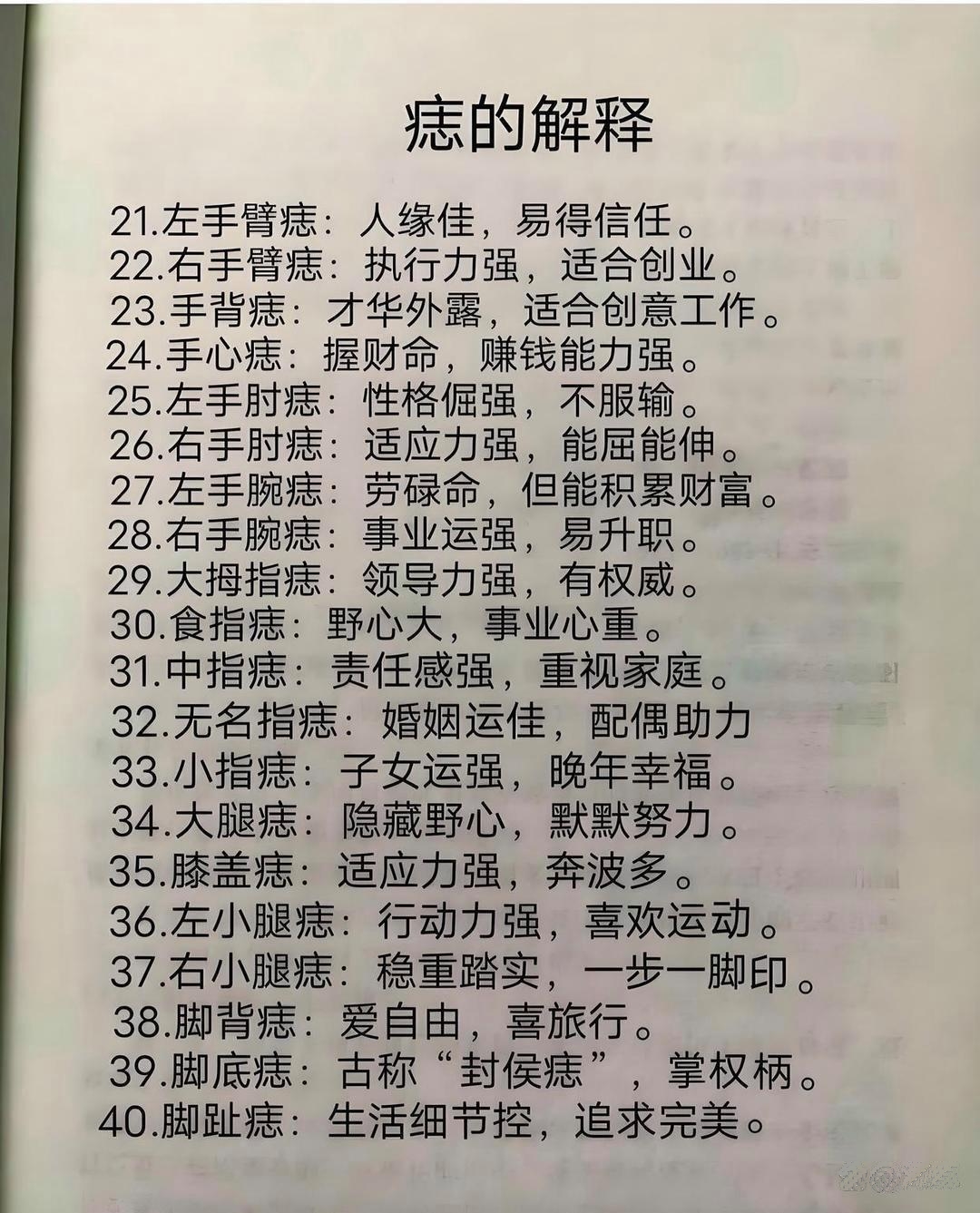 不同位置的痣有不同说法