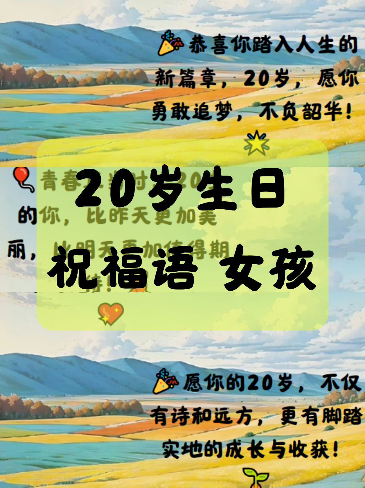 20岁生日文案朋友圈图片