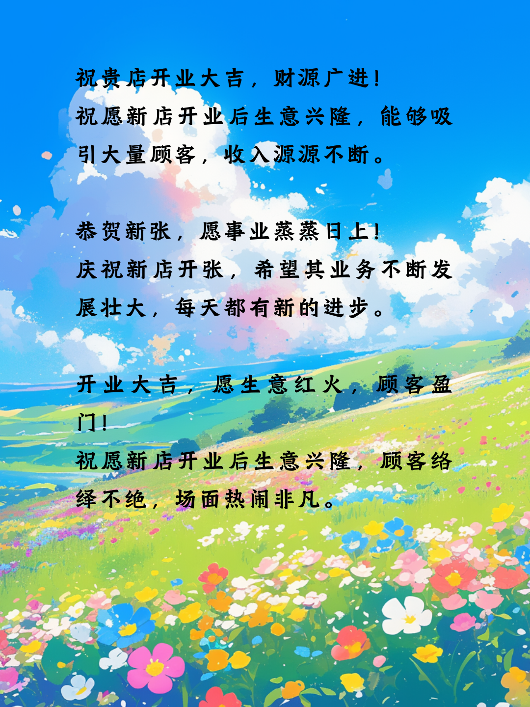 开业大吉的祝福语 祝贵店开业大吉,财源广进!