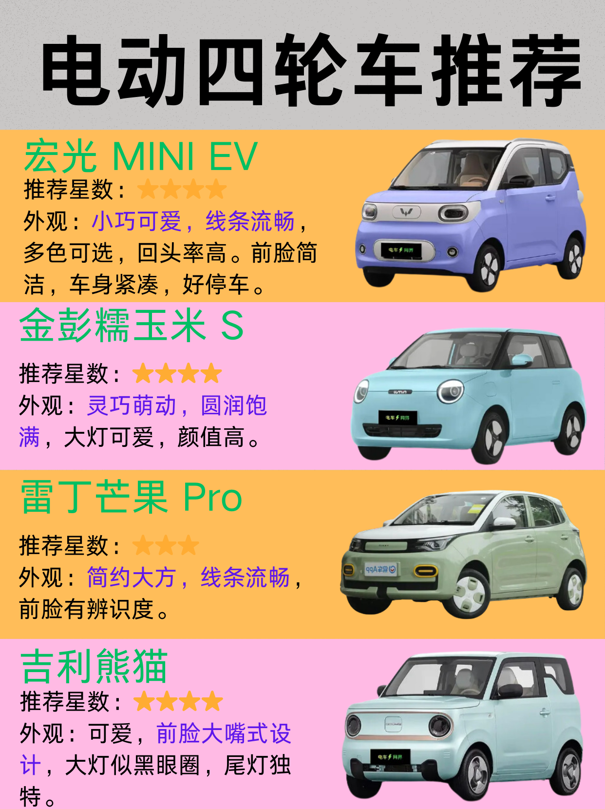 今天就给大家推荐几款超棒的电动四轮车