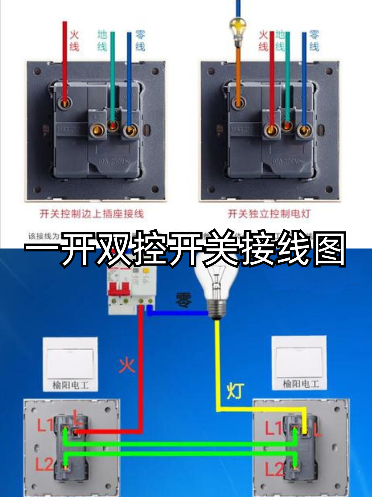 一,了解一开双控开关  首先,我们来了解一下一开