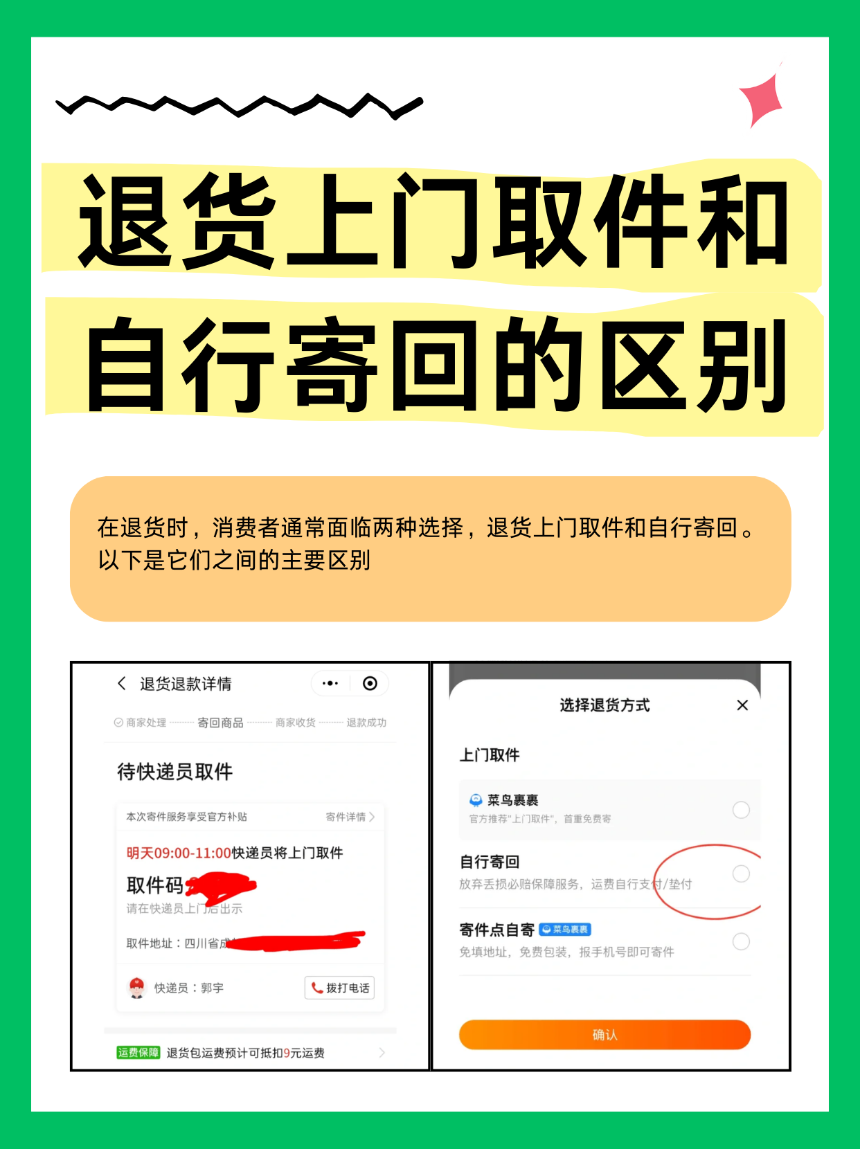 退货上门取件和自行寄回的区别 在当今的电商时代