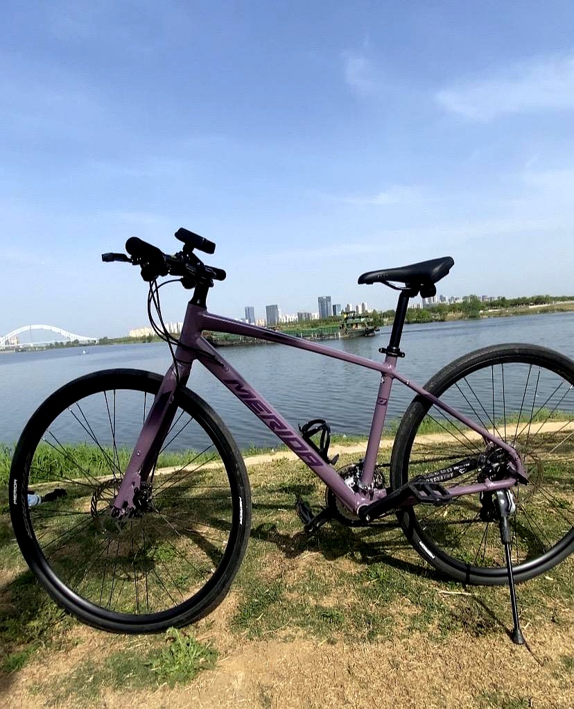 我老公花五千块钱买了一辆捷安特自行车,我自己花两千块钱买了一辆