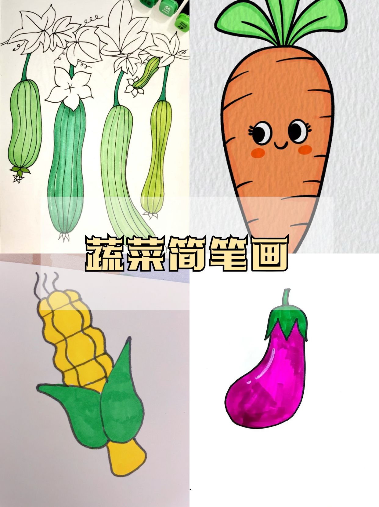 小萝卜简笔画植物鱼图片