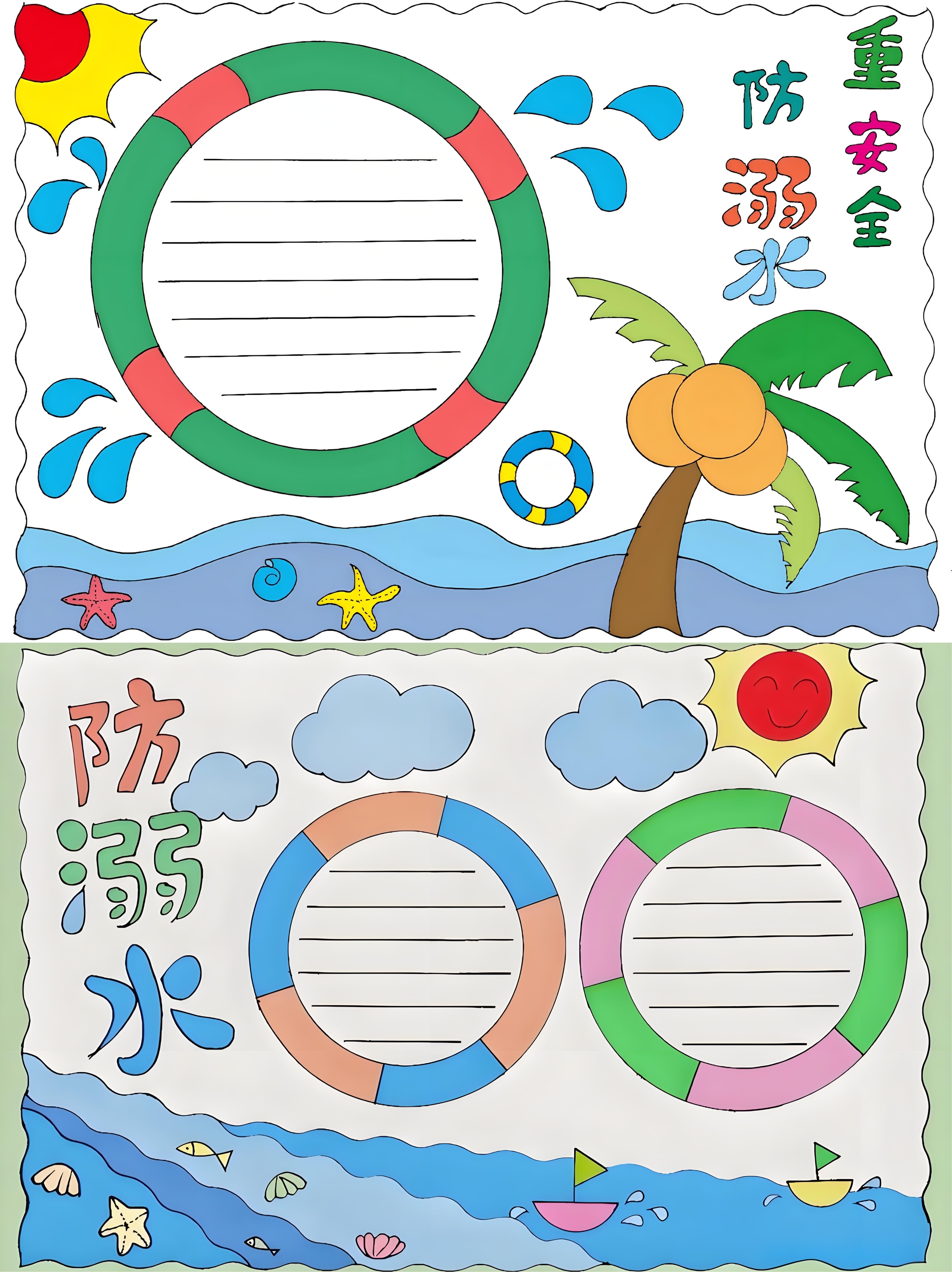 防溺水手抄报大全图片  防溺水的基本原则要提高自我保护意识,认识到