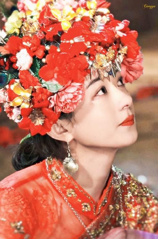 赵丽颖-李红樱簪花嫁衣造型--落泪镜头#-