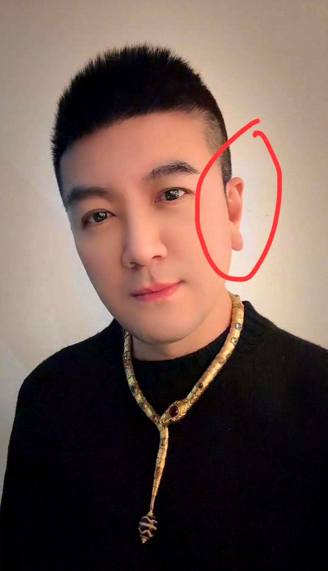 杨子一思考,老天爷就发笑,这个耳垂绝对是他自己p的,杨总,五个手机也