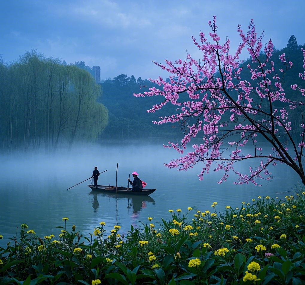 晨雾漫过沅江时,桃花源的桃枝已结满