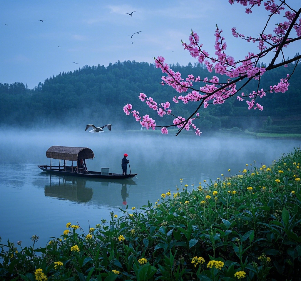 晨雾漫过沅江时,桃花源的桃枝已结满
