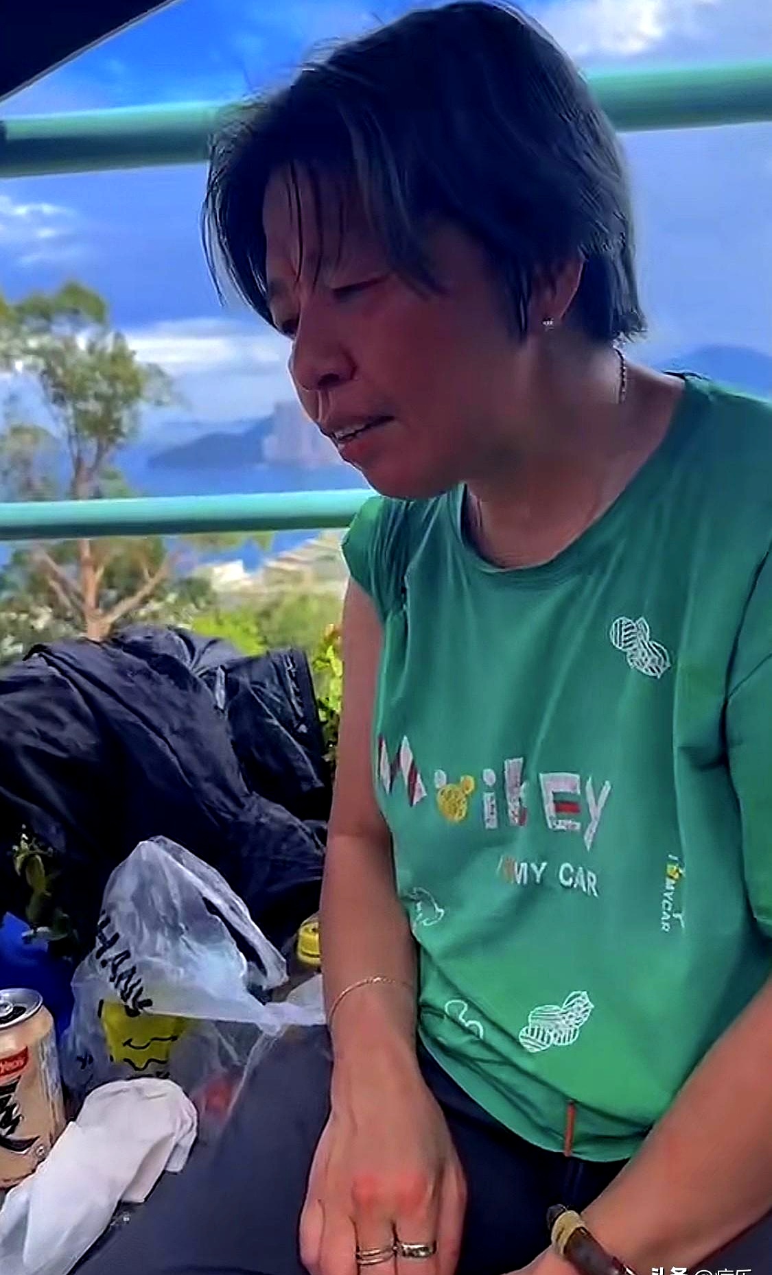 是在将军澳的墓园,她手里拿的不再是荧光棒,而是一杯冒着热气的铁观音