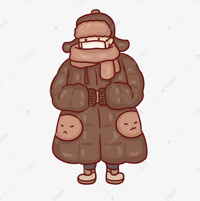 冬天 卡通图片大全穿的臃肿的年轻人卡通图片穿羽绒服卡通图片搞笑