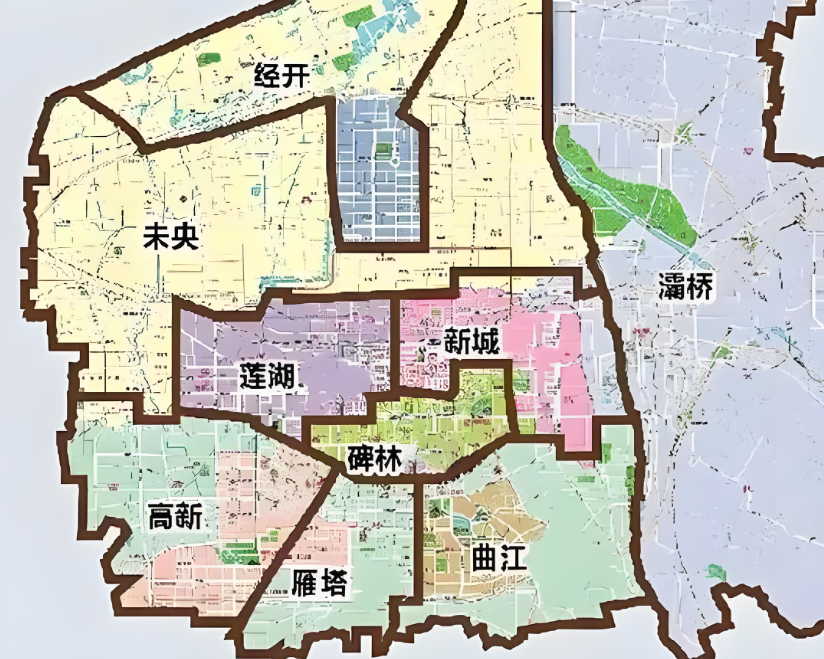 西安的六区是指新城区,碑林区,莲湖区,雁塔区,未央区和灞桥区