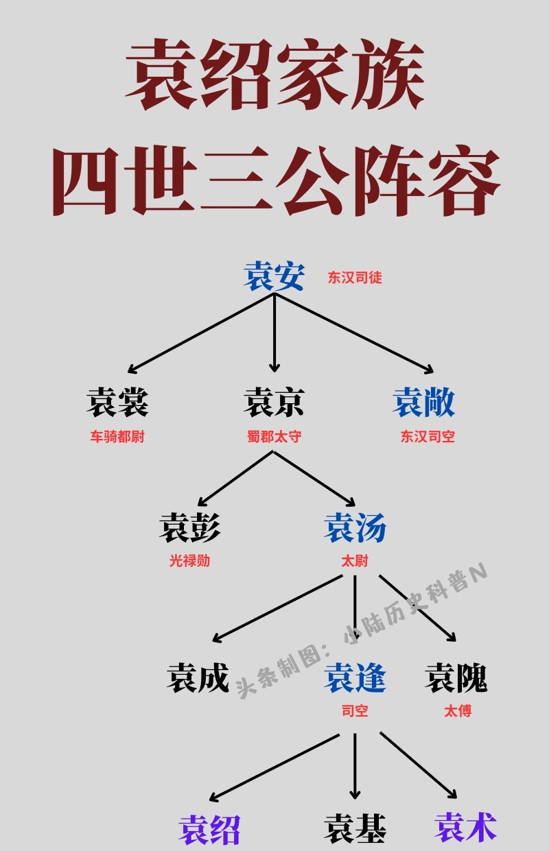 袁术是正妻所生的儿子,袁绍是