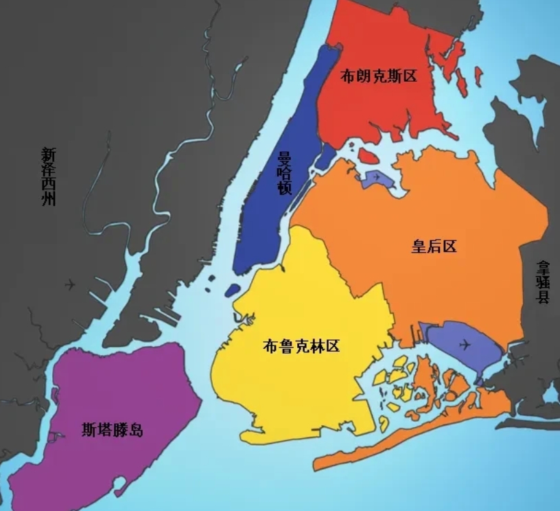 纽约位于美国东北部沿海哈德逊河口,濒临大西洋,面积