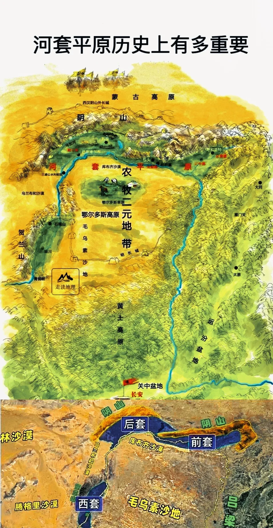 河套平原位于内蒙古和宁夏的交界,是黄河沿线的冲积平原,处在黄河的