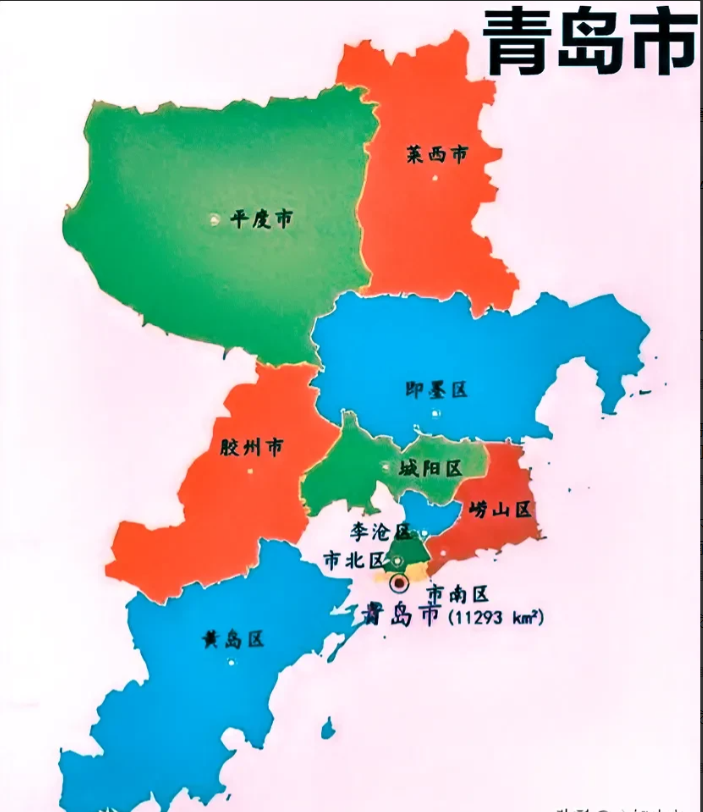 山东省青岛市各区县行政区划面积 青岛市,山东省辖地级市,面积为11293