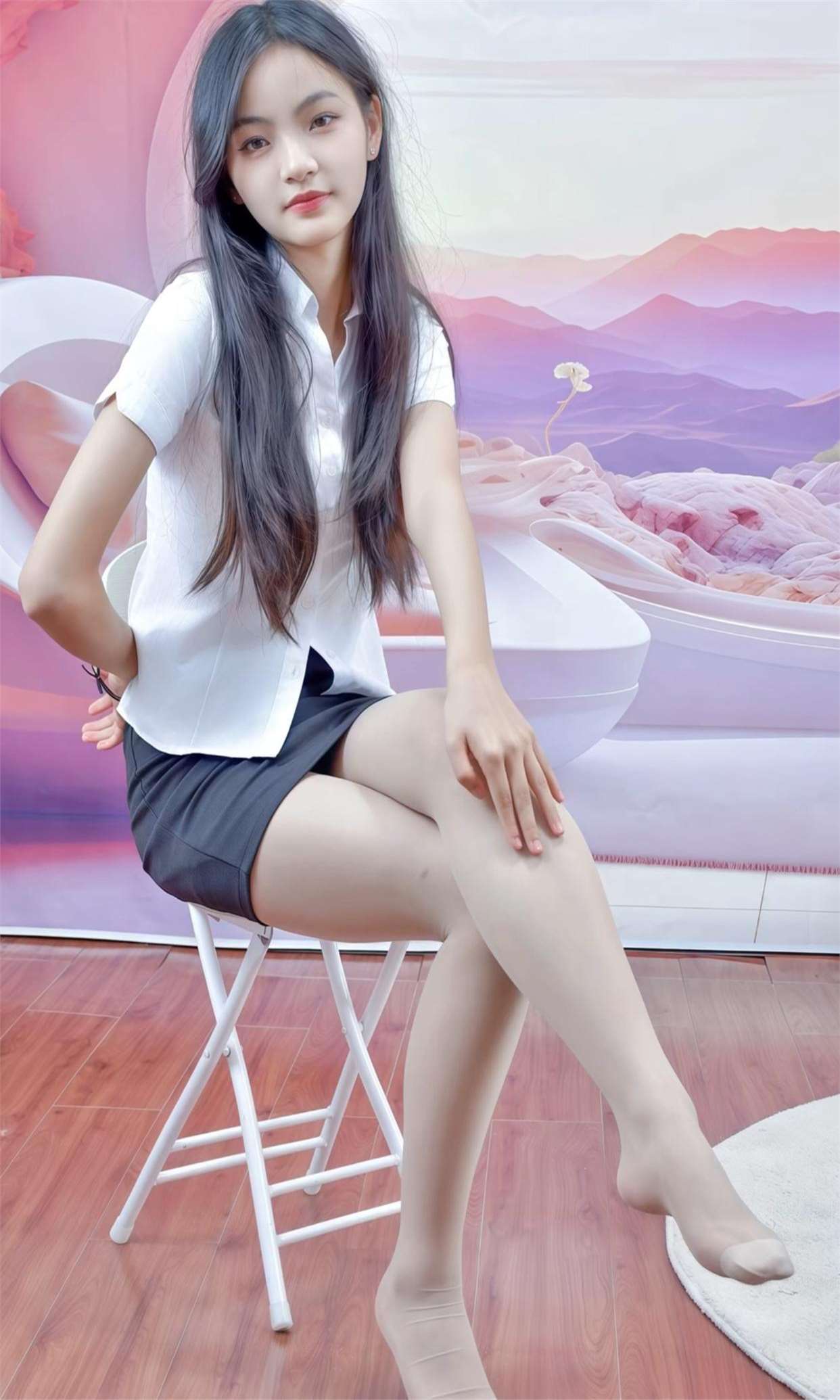 与黑色高跟鞋搭配,拉长腿部线条,尽显优雅气秩馍客嗨客 美女美腿