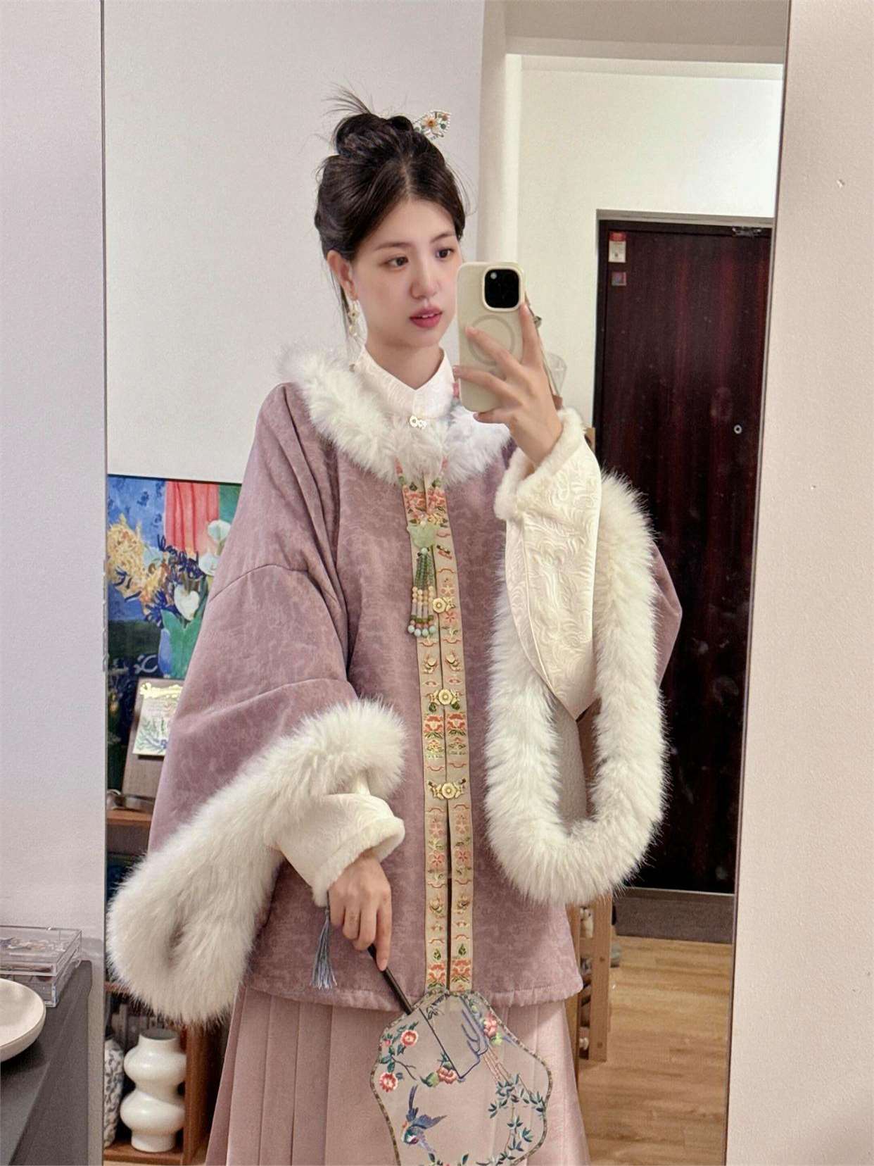 留着过年穿这个紫色适合日常心情好阳光明媚的时候穿着出游温温柔柔