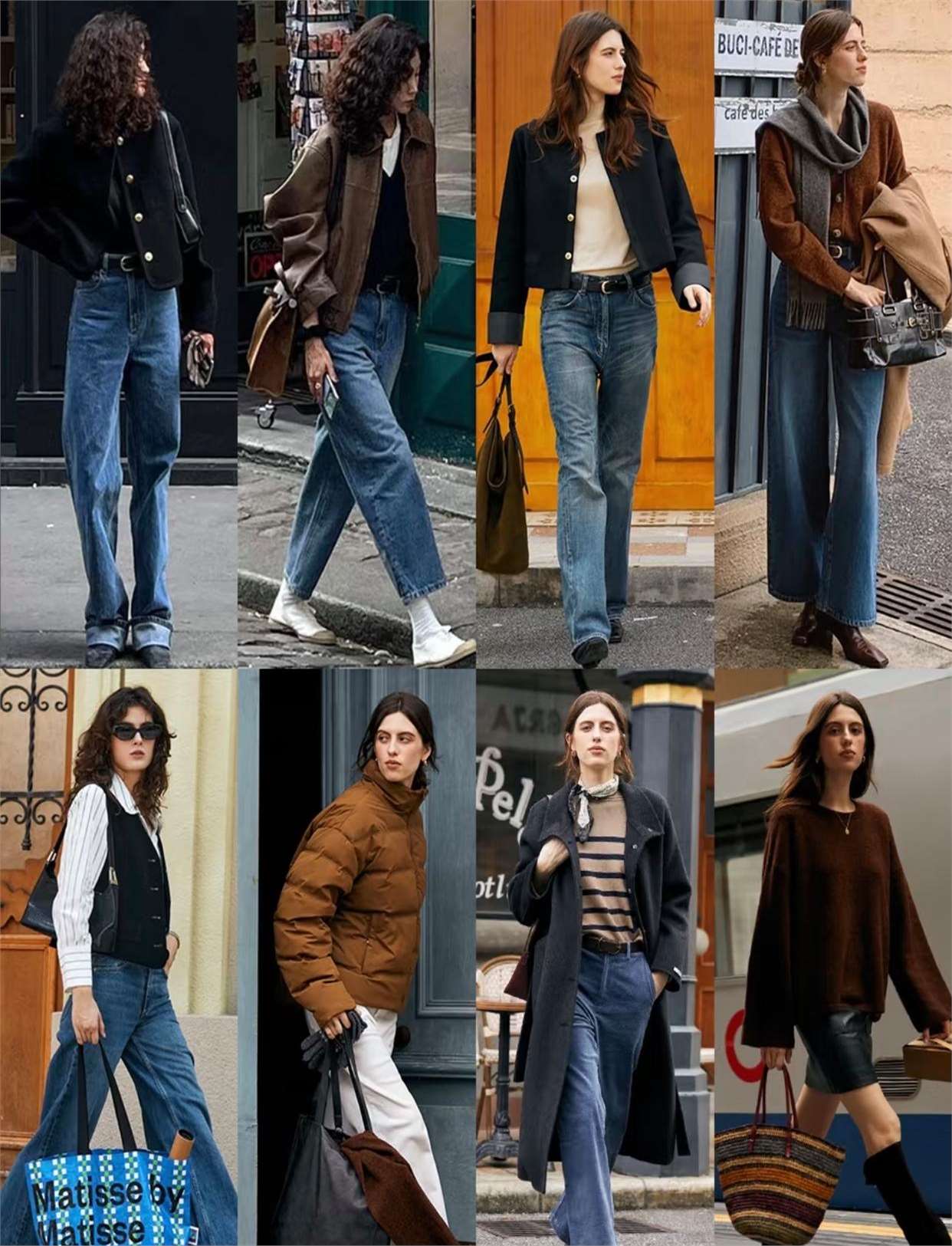 开春后,回归职场也可以参考这里街拍,正肩西服,衬衫配牛