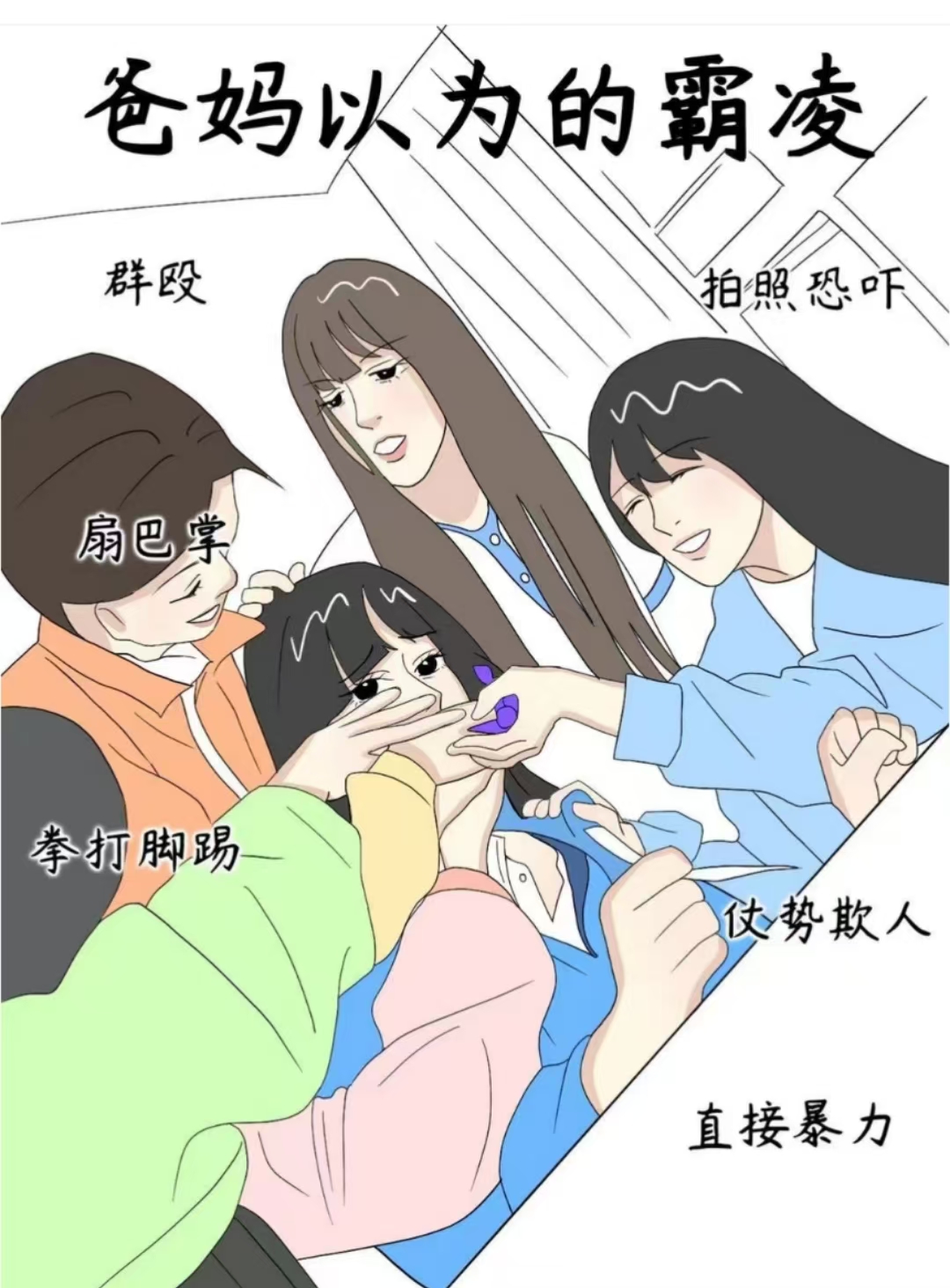 孤立同学殴打同学简直是无恶不作如果遇见霸凌一定
