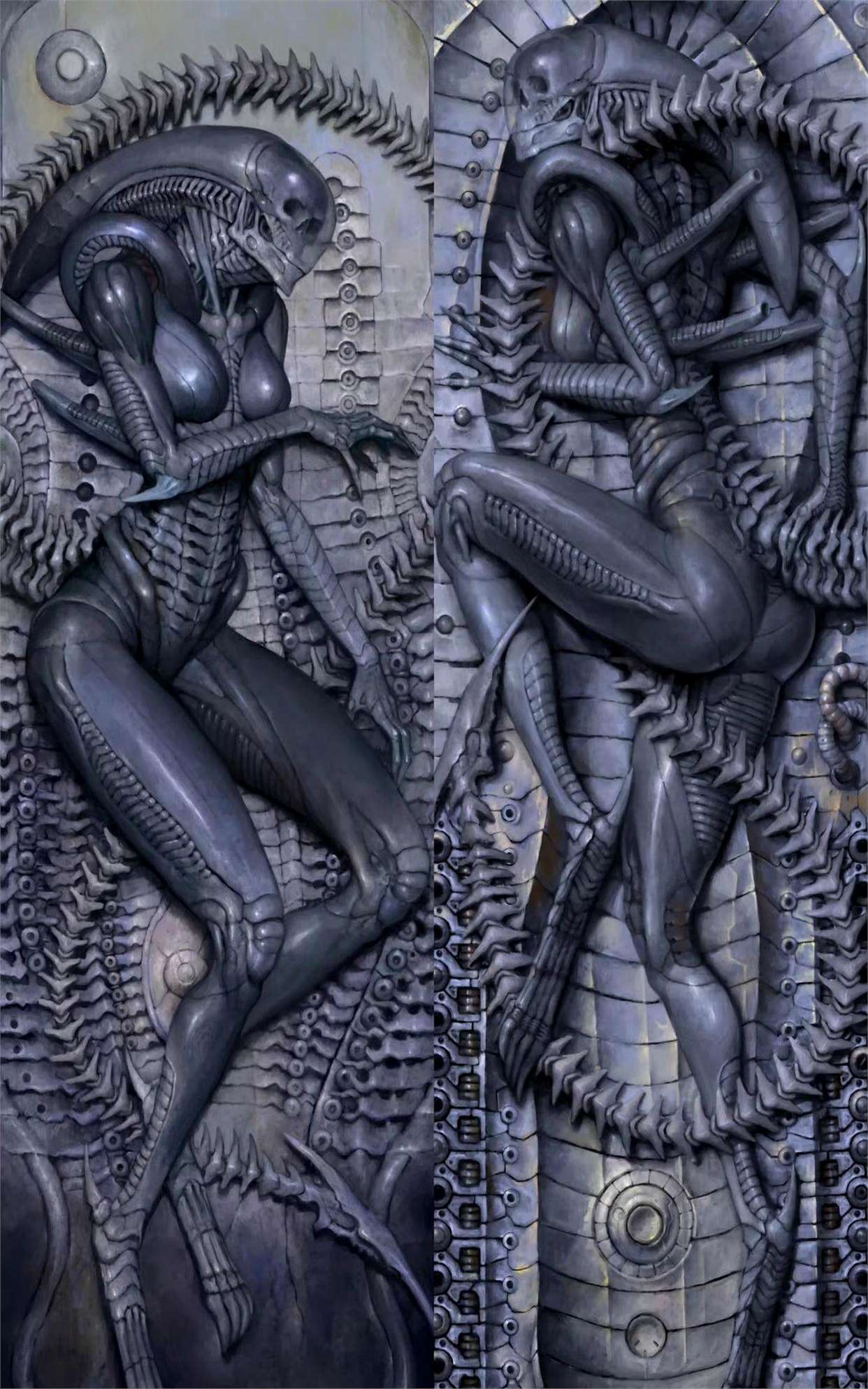 画师oleg bulakh绘制的一组异形插画作品用细腻的风格描绘了异形冷酷