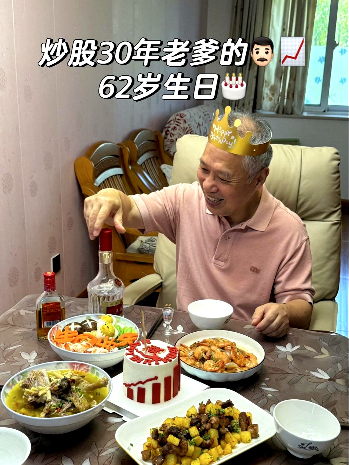 他坚持说这是股市知道他过生日,特意给他发的生日红包