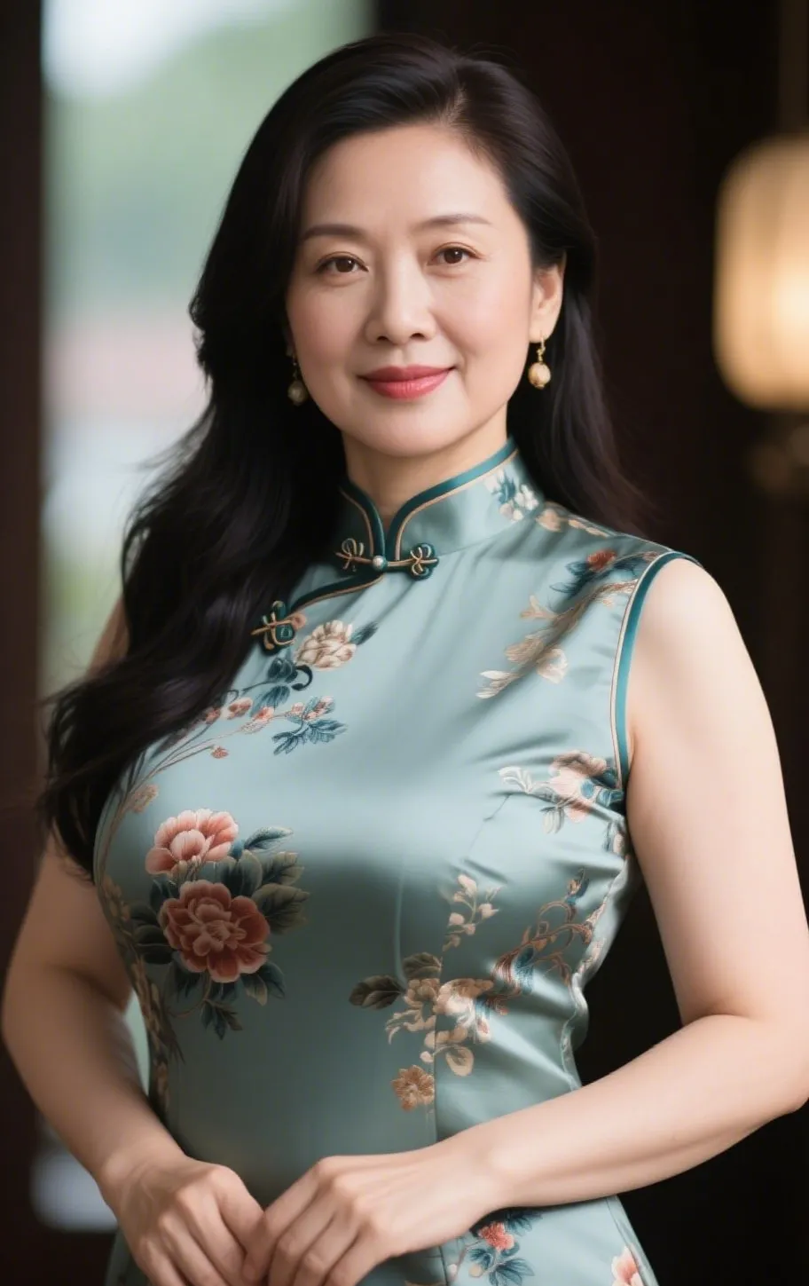 一件旗袍垂下来,像是从日历画上走出来的影子