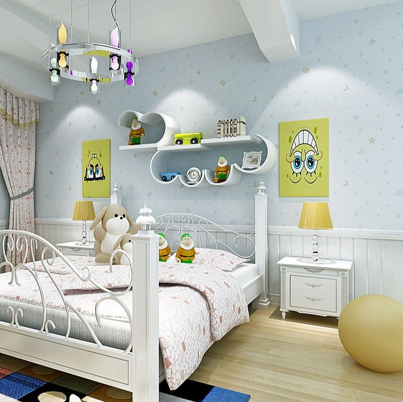 儿童房装饰单调,缺乏童趣,墙面易脏以及难以找到适合孩子风格墙纸的