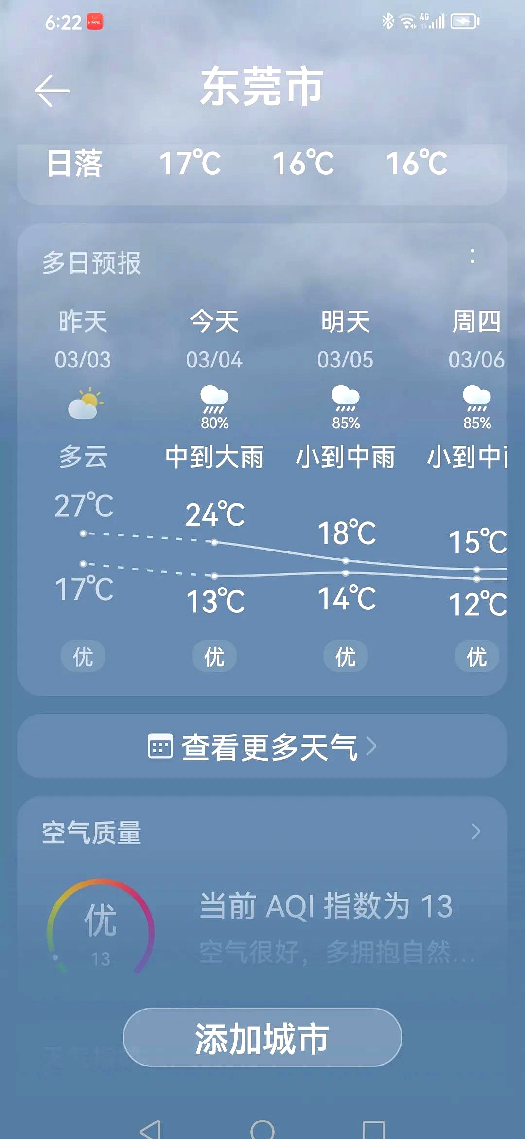 佛山市高明区天气在线