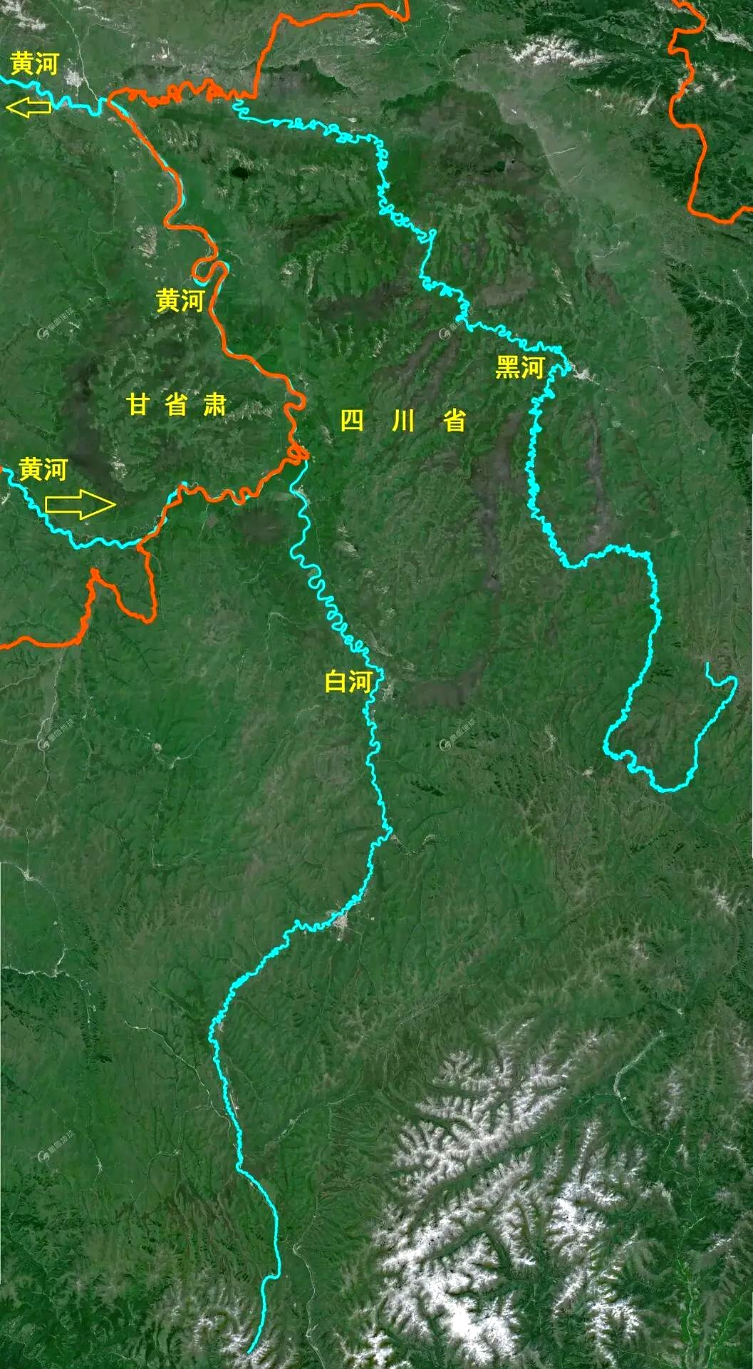 黄河干流虽在四川省西北角"擦界而行",却将阿坝州阿坝县,若尔盖县