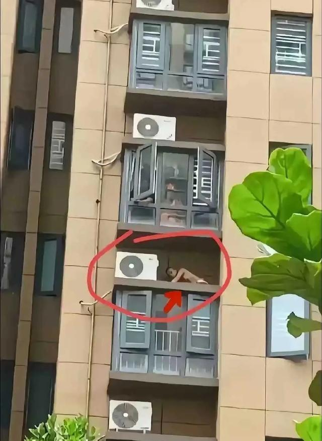 在小区花园竟然看到这么一幕,一个人在那儿忙个不停