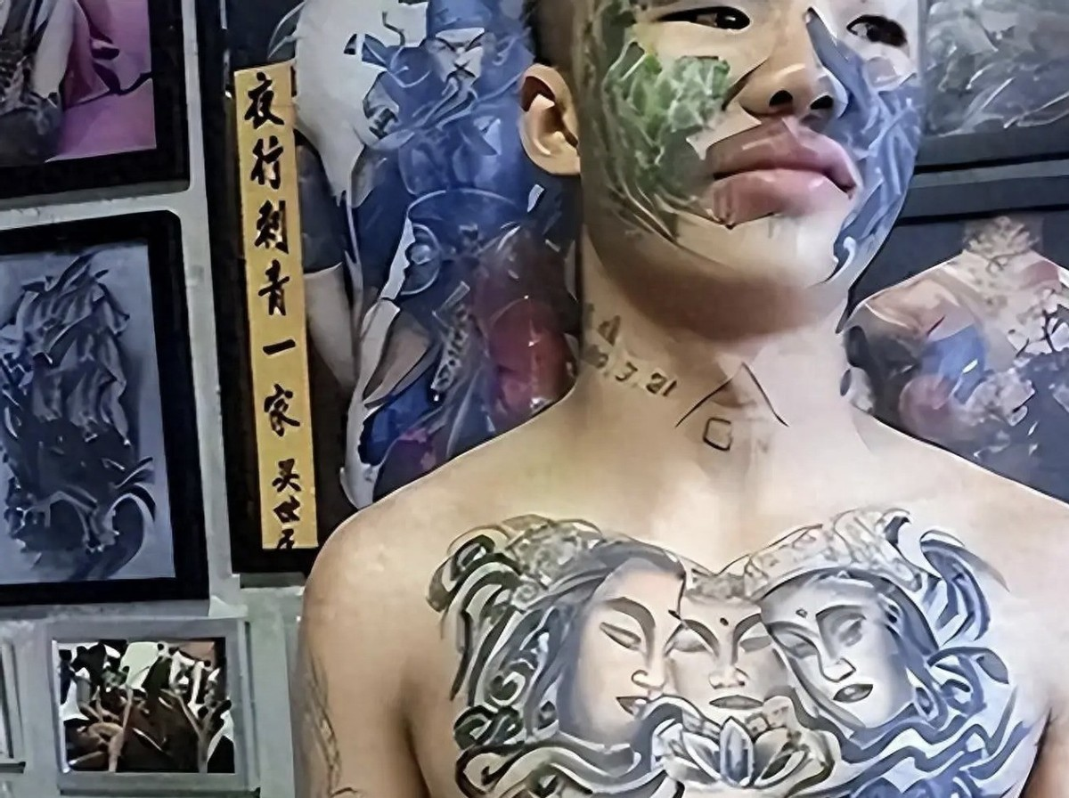四川少年9岁离家出走,全身纹身,连脸都不放过,14岁被赶出家门后,一直