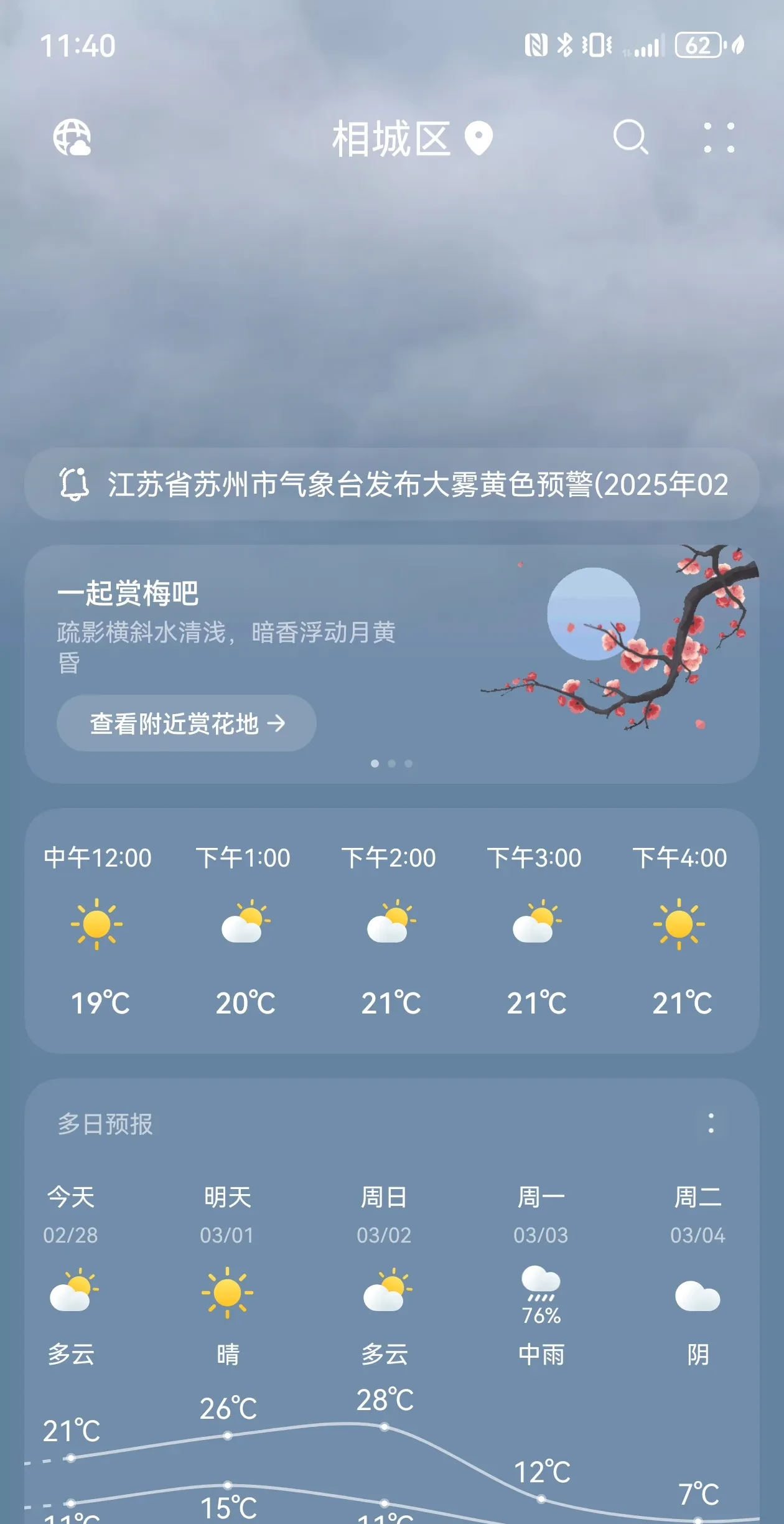 江苏昆山天气马上知