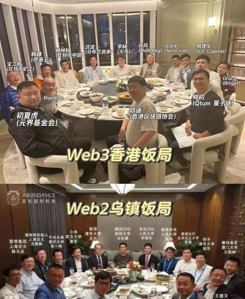 圆桌会议图片互联网大佬乌镇聚餐学历币圈饭局跟传统饭局的区别乌镇