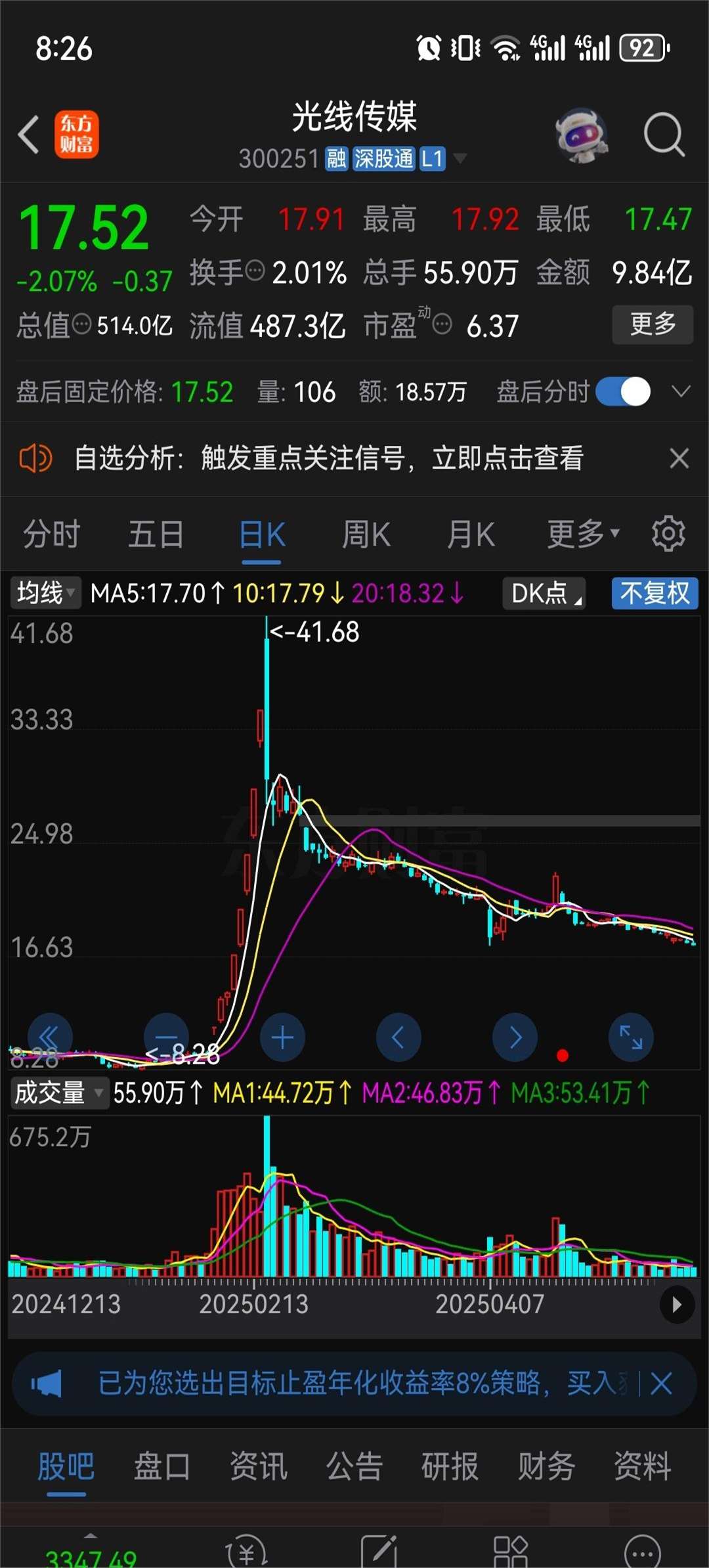完美世界股票的风险分析