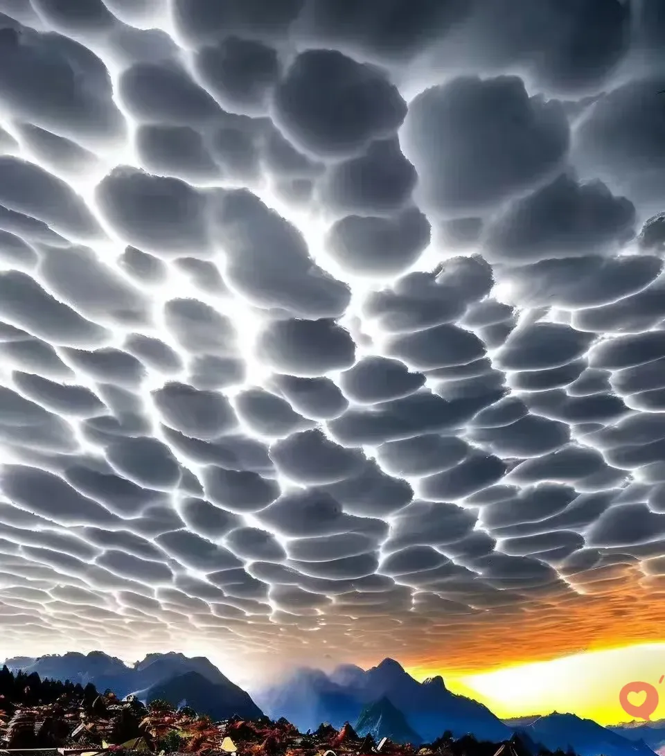 近日,河南,河北上空现身罕见乳状云,模样似鸡蛋挂于天空,极为吸睛