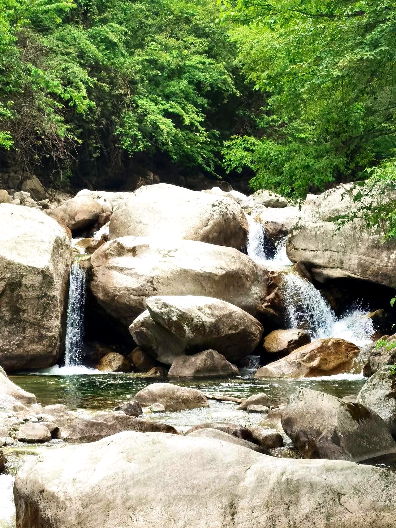 昨天我开车去了石头河水库也到了青峰峡的石头河发源地鳌山脚下拍