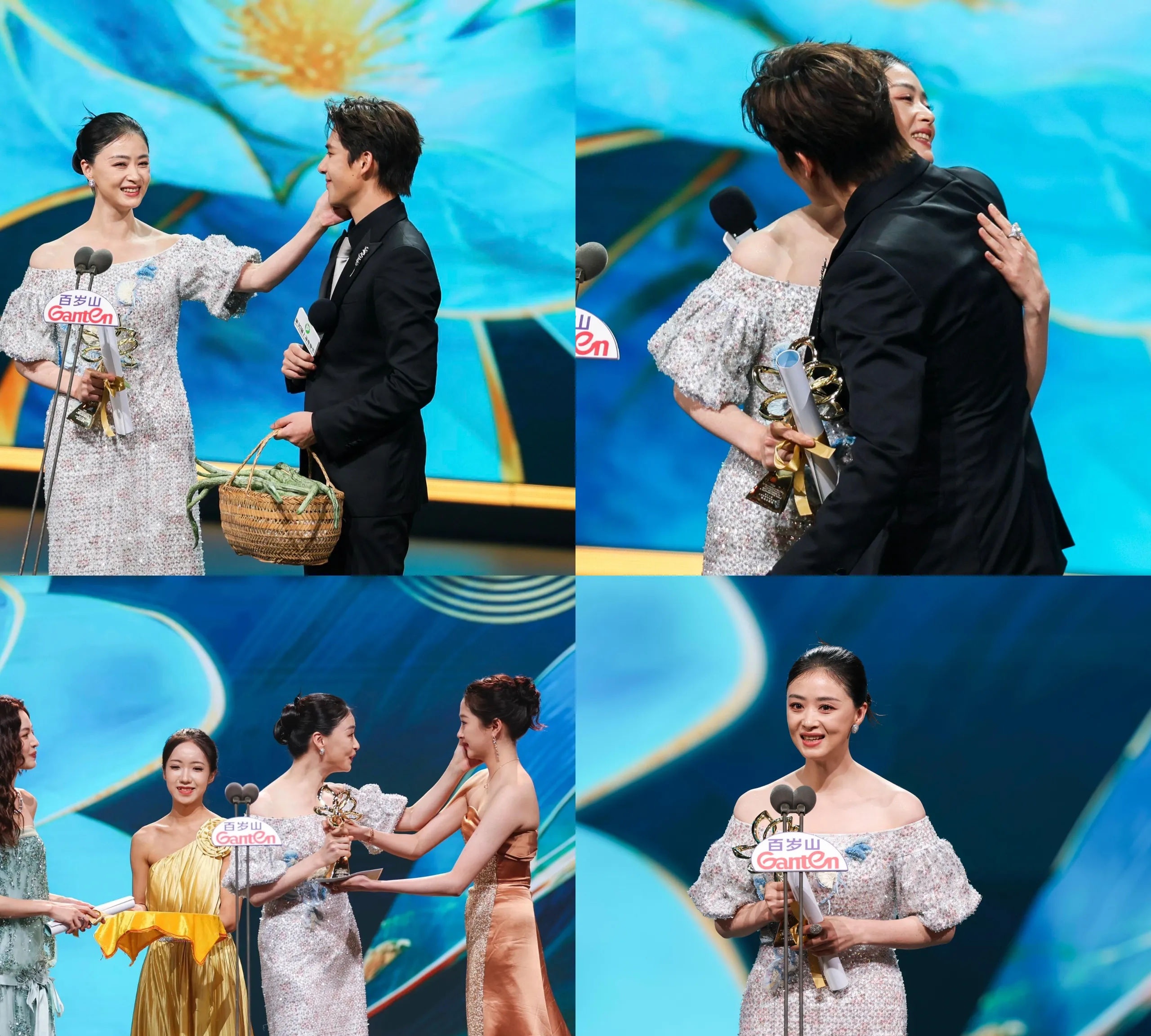 蒋欣获得白玉兰最佳女配角,关晓彤哭了,在台上抚摸王