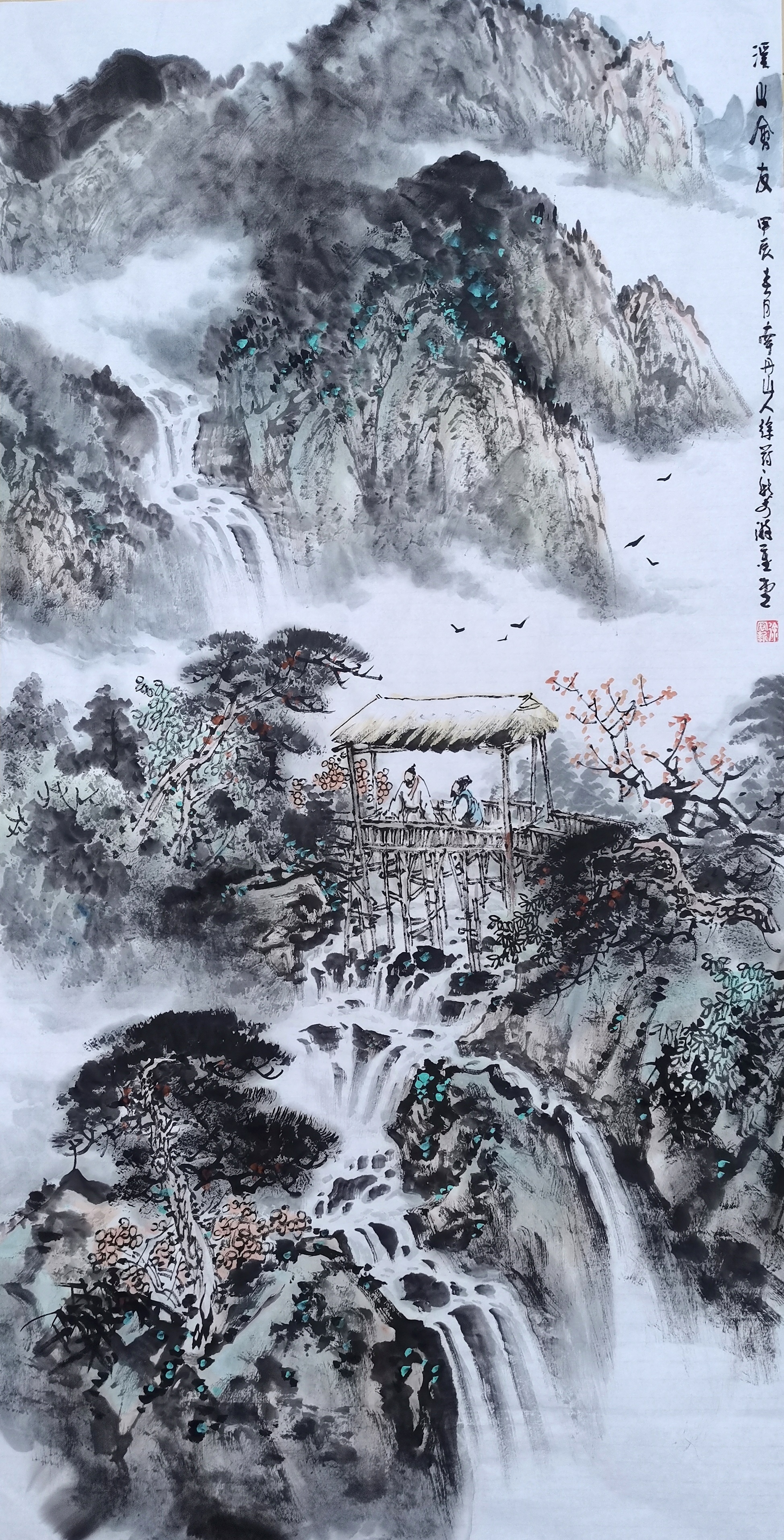 有人把山水画里的小船p成摩托艇,发到短视频平台,播放量直接破百万