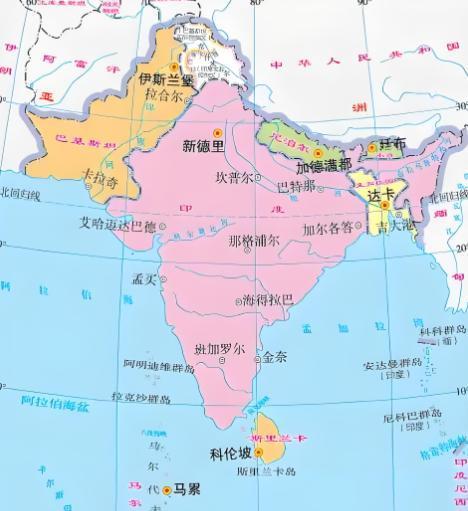 印度的首都新德里座落在该国的西北部,而巴基斯坦的伊斯兰堡同样位于