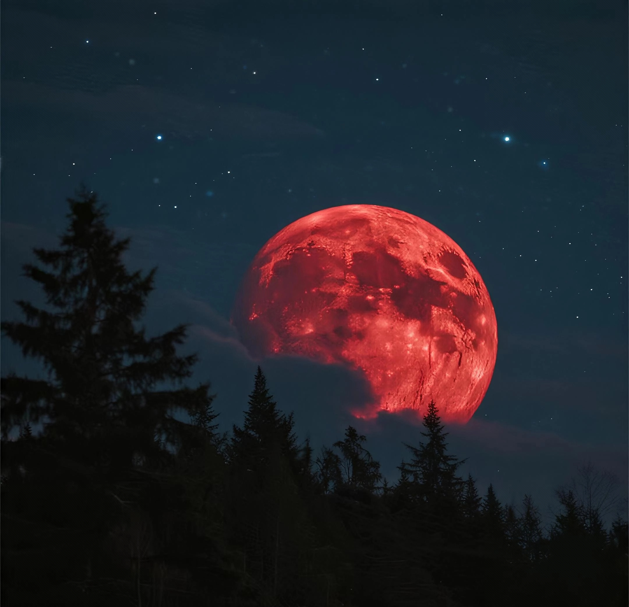 就是大伙儿常说的血月亮,那月亮会变成暗红色,看着特别震撼