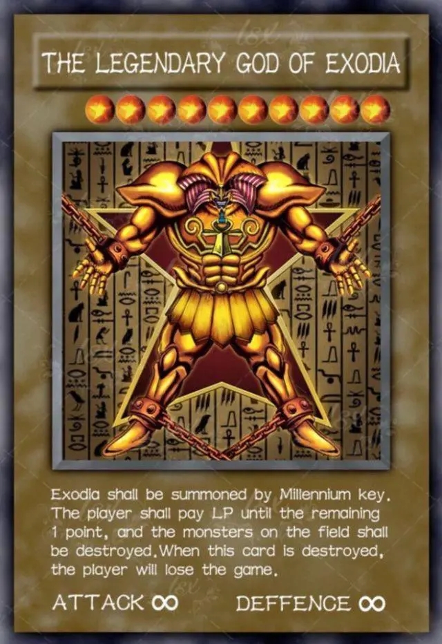 艾克佐迪亚,在动漫中是阿图姆(王样)从鸡酱卡组获取的强力怪兽