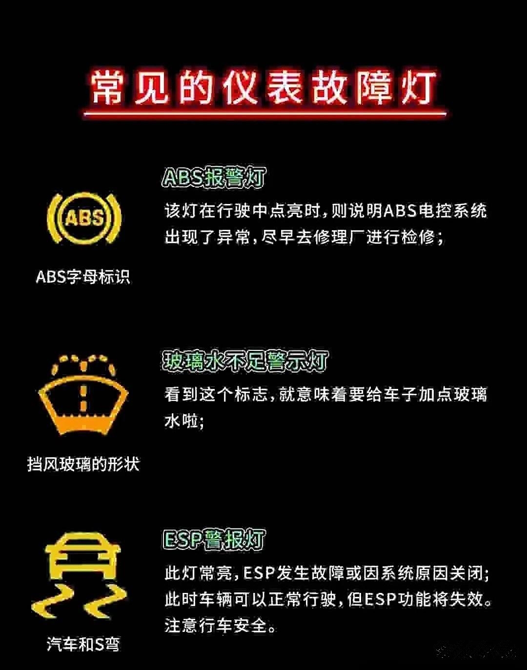 新手司机上路看到仪表盘指示灯亮脑袋都大了汽车故障灯咋看?